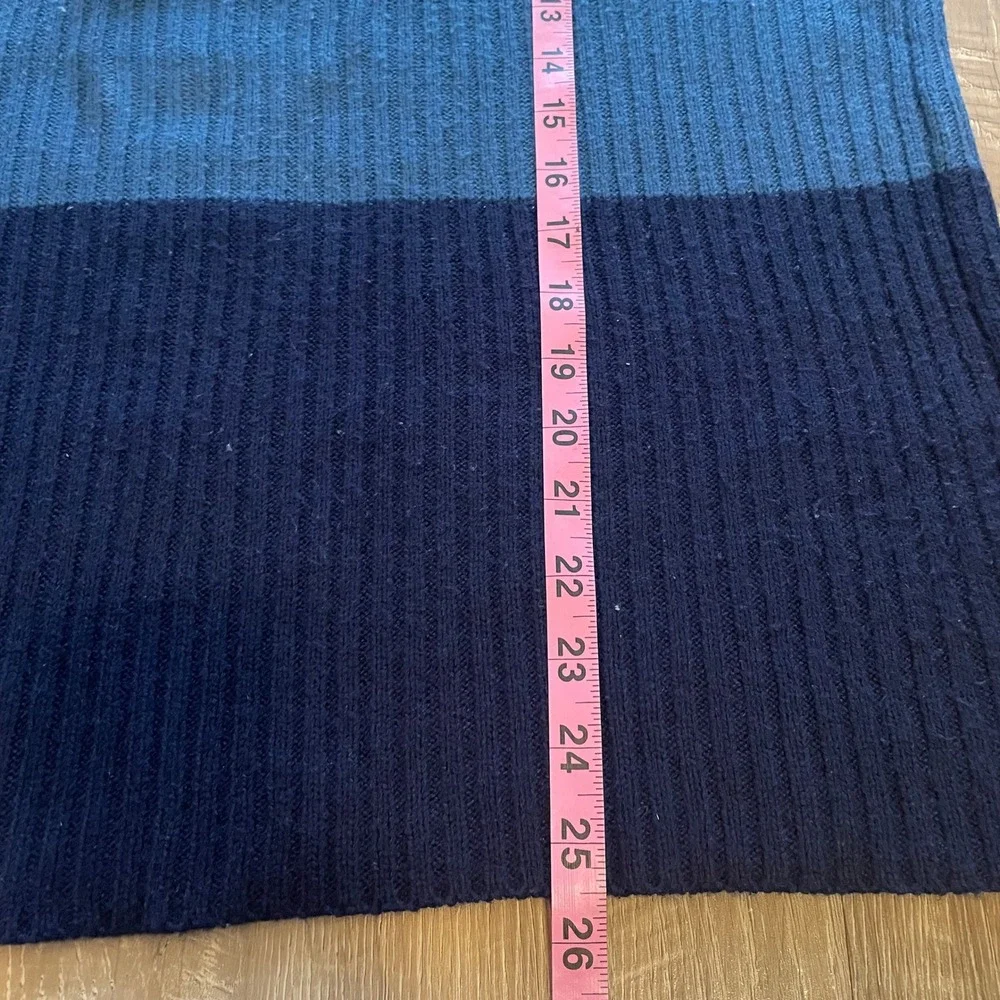Caren Sport Womens Sweater 2X Blue Colorblock Acrylic Ribbed Knit Turtleneck - Picture 6 of 7